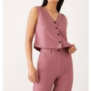 Frank and Oak linen button up vest